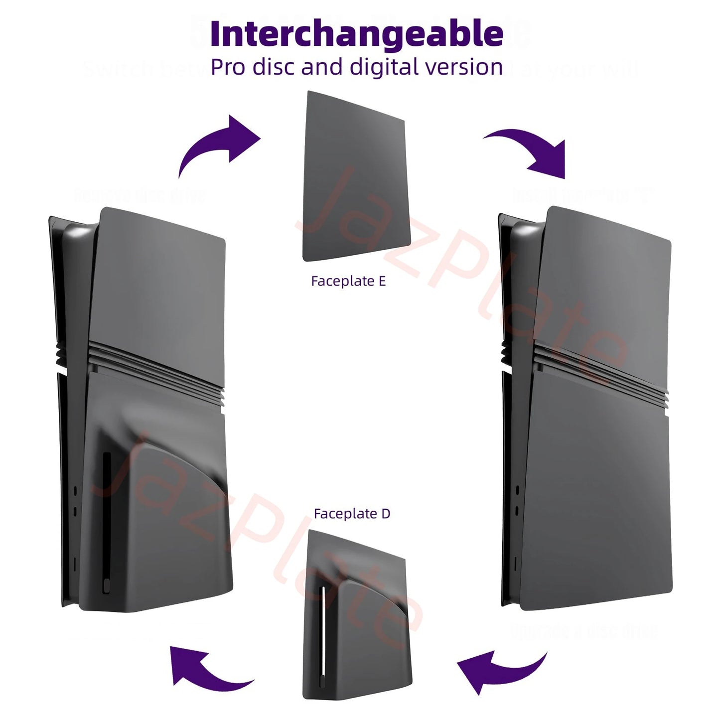 5 in 1 30th Anniversary Gray FacePlates for PS5 Pro Disc and Digital Edition PlayStation 5 Pro Cover Accessories Faceplate Shell