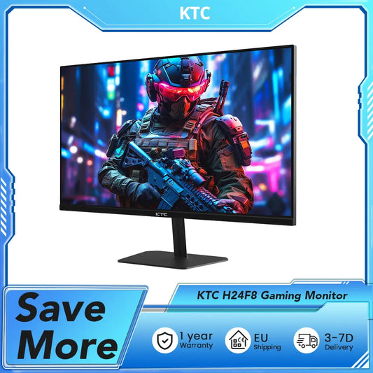 KTC H24F8 Gaming Monitor, 23.8'' 1920*1080 16:9 Fast IPS Screen 180Hz 1ms Response Time 1000:1 Contrast Ratio, HDR10 VESA Mount