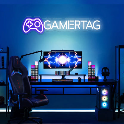 Gamer Neon Sign Custom Name Gamer Neon Light Personalized Led Neon Letters Own Name Game Room Wall Bedroom Decoration Boy Gifts