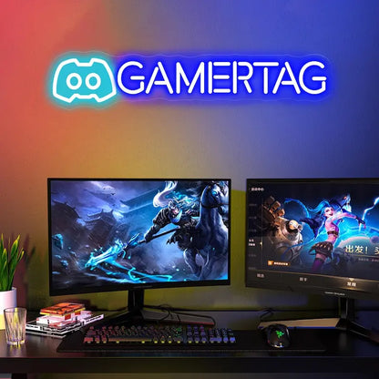 Gamer Neon Sign Custom Name Gamer Neon Light Personalized Led Neon Letters Own Name Game Room Wall Bedroom Decoration Boy Gifts