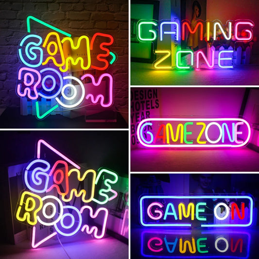 Game Room Neon Signs For Wall Decor Room Decoration For Gaming Zone Party Bedroom Bar Club Colorful LED Lights Gift For Gamer