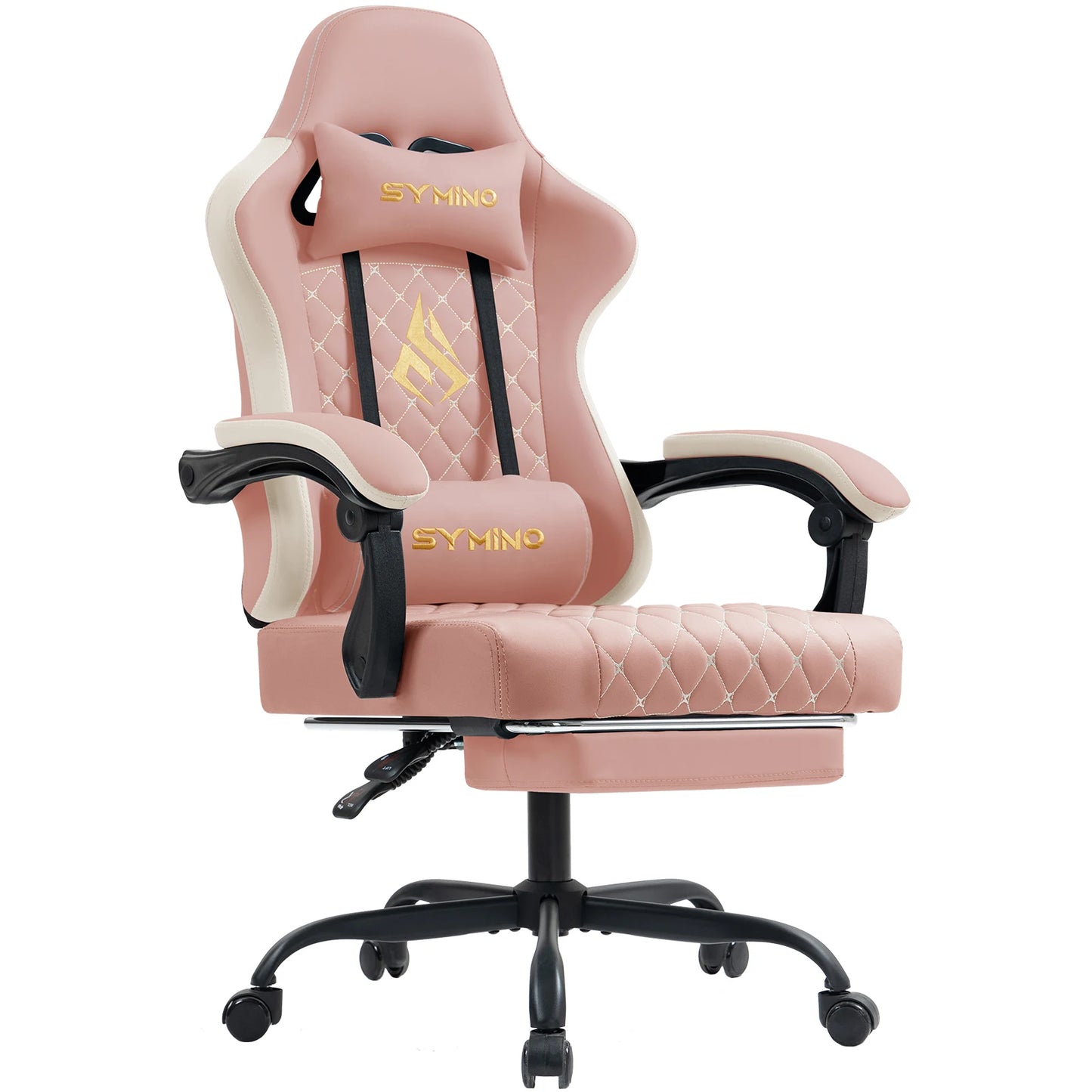 Symino Gaming Chair in Racing Style, Office Chair with Footrest &Adjustable Armrests, 200 kg Load Capacity
