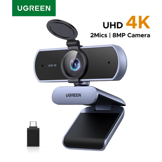UGREEN 4K FHD 1080P Webcam 8MP for PC, PDAF Auto Focus, Dual AI Noise-Cancelling Mics, Web cam Camera for Zoom/Teams/Google Meet