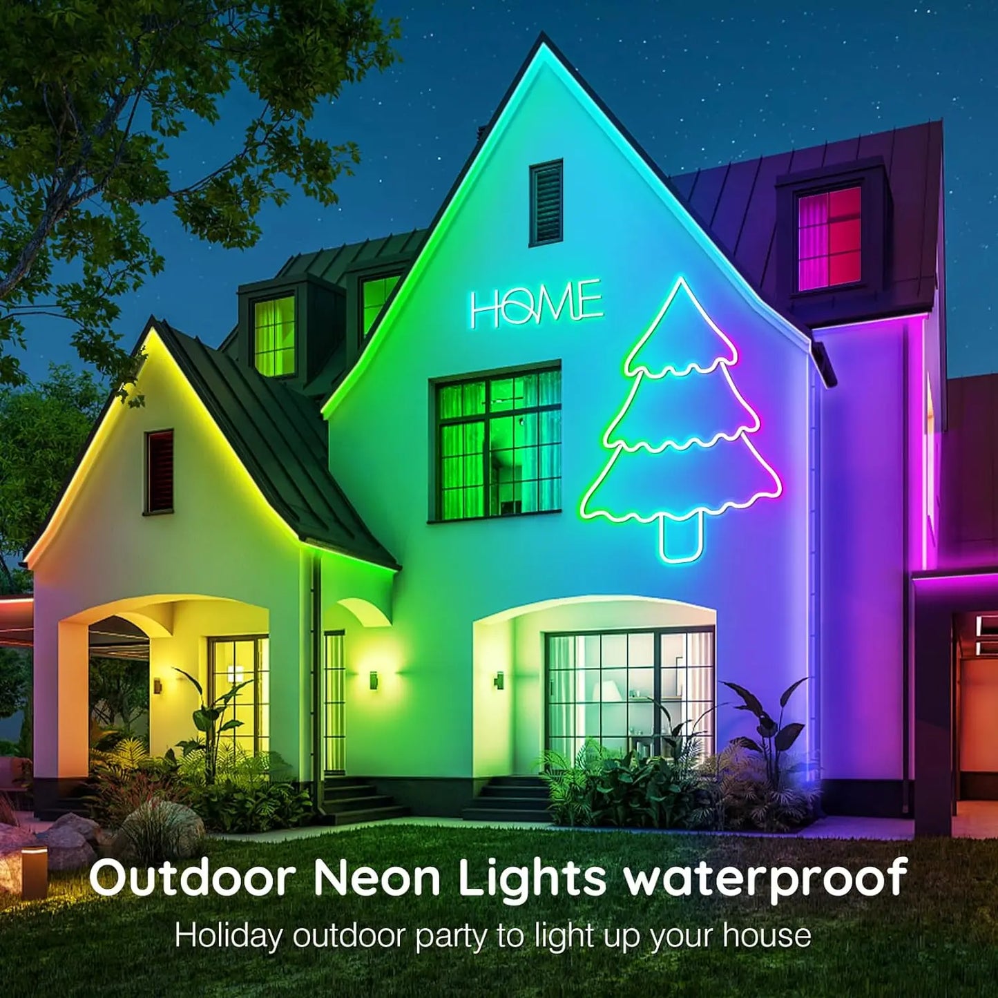 Neon Rope Lights,Flexible Led Rope Lights Control with App/Remote,Multiple Modes Rope Lights,IP65 Outdoor RGB Led Neon Lights Wa