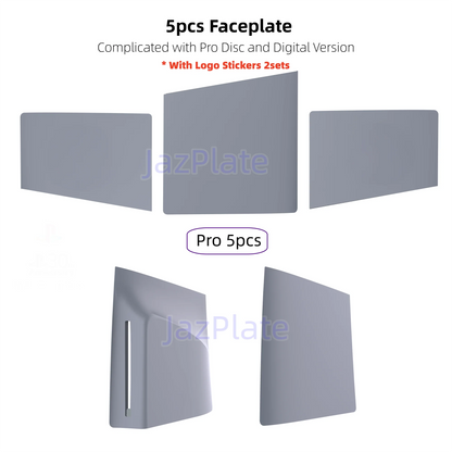 5 in 1 30th Anniversary Gray FacePlates for PS5 Pro Disc and Digital Edition PlayStation 5 Pro Cover Accessories Faceplate Shell