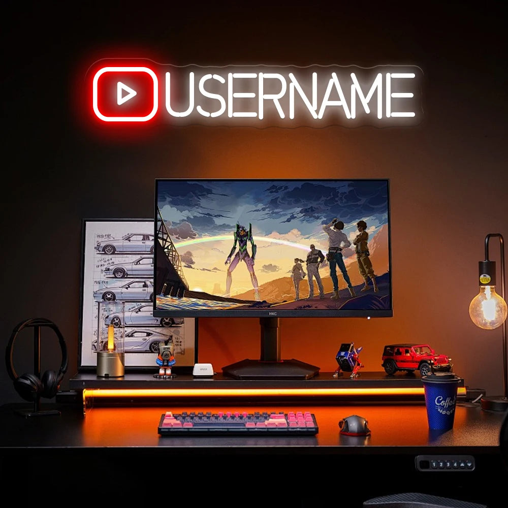 Gamer Neon Sign Custom Name Gamer Neon Light Personalized Led Neon Letters Own Name Game Room Wall Bedroom Decoration Boy Gifts
