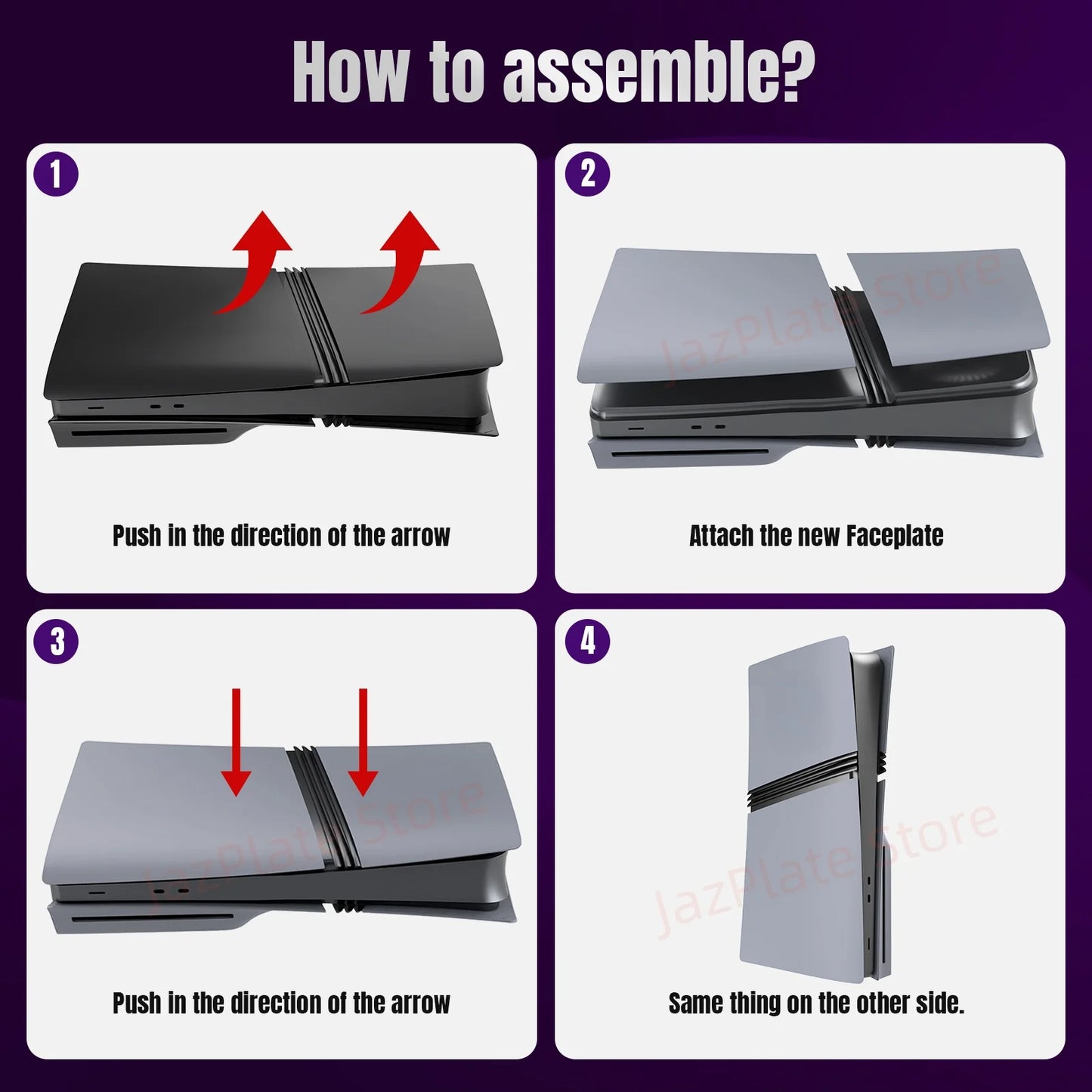 5 in 1 30th Anniversary Gray FacePlates for PS5 Pro Disc and Digital Edition PlayStation 5 Pro Cover Accessories Faceplate Shell