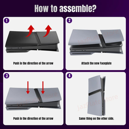 5 in 1 30th Anniversary Gray FacePlates for PS5 Pro Disc and Digital Edition PlayStation 5 Pro Cover Accessories Faceplate Shell