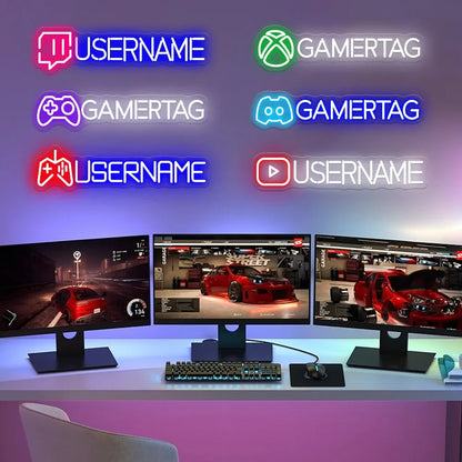 Gamer Neon Sign Custom Name Gamer Neon Light Personalized Led Neon Letters Own Name Game Room Wall Bedroom Decoration Boy Gifts