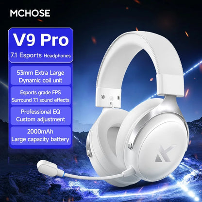 Original MCHOSE V9 PRO Music Esports Gaming Headphones 3-mode Wireless Noise Reduction Mic Customized Head-mounted