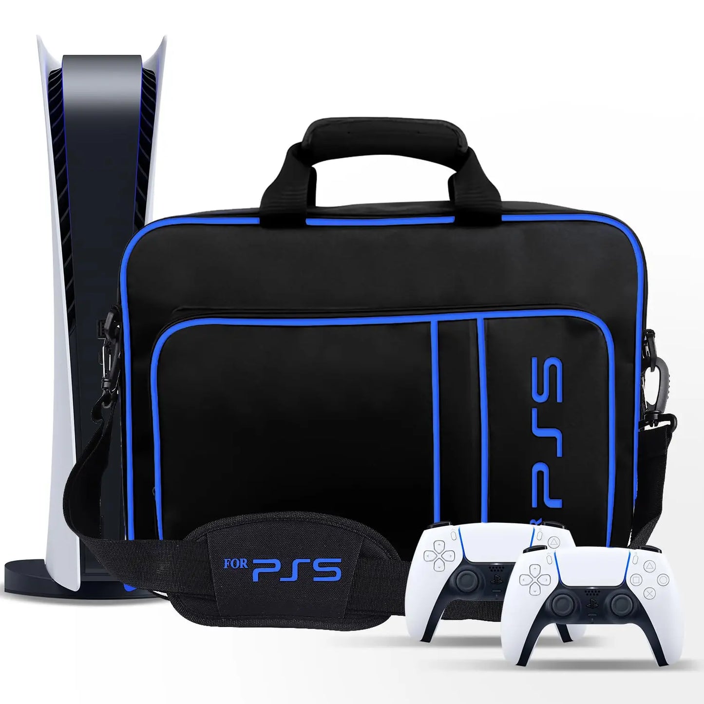 For PS5 Travel Case for PS5 Protective Case Bag Suitable for PS5 Disc/Digital Edition Console, Controllers, Game Cards, Headset