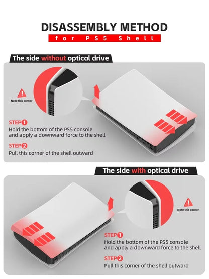 DATA FROG Replacement Plate Compatible with PS5 Disc Version Protective Hard Case Faceplate Shell For PS5