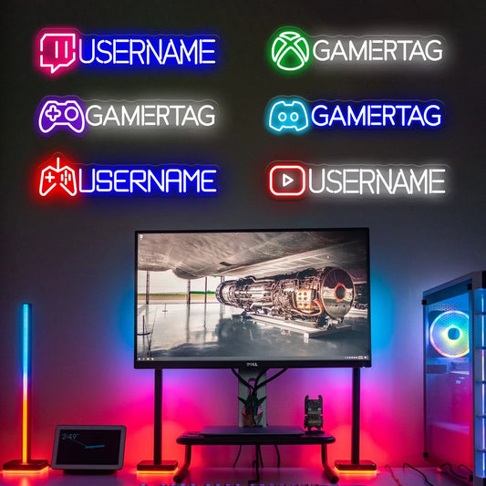 Gamer Neon Sign Custom Name Gamer Neon Light Personalized Led Neon Letters Own Name Game Room Wall Bedroom Decoration Boy Gifts