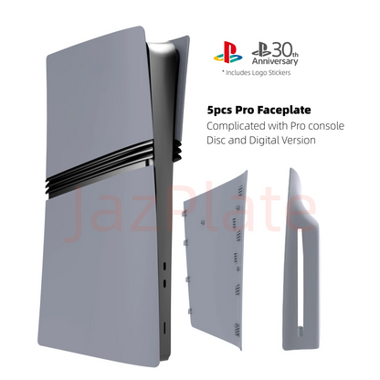 5 in 1 30th Anniversary Gray FacePlates for PS5 Pro Disc and Digital Edition PlayStation 5 Pro Cover Accessories Faceplate Shell
