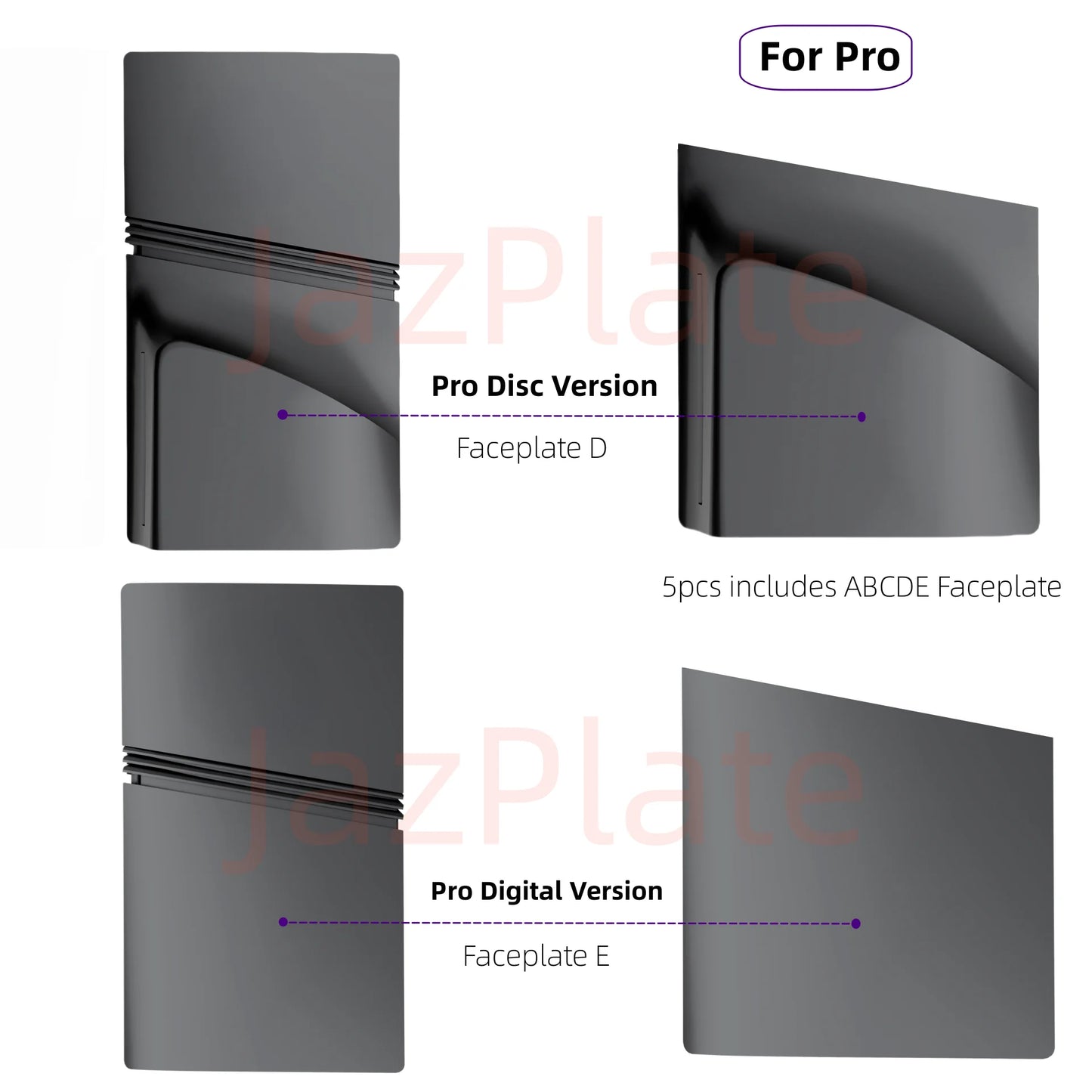 5 in 1 30th Anniversary Gray FacePlates for PS5 Pro Disc and Digital Edition PlayStation 5 Pro Cover Accessories Faceplate Shell