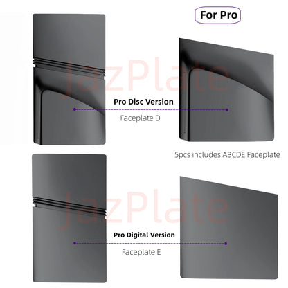 5 in 1 30th Anniversary Gray FacePlates for PS5 Pro Disc and Digital Edition PlayStation 5 Pro Cover Accessories Faceplate Shell